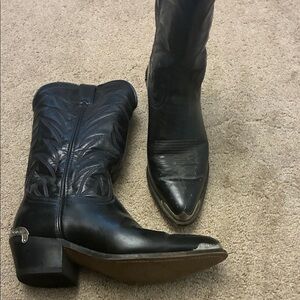 Durango Black Leather Western Boots Men 8.5